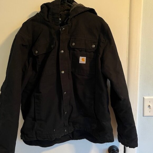 Carhartt Men's Relaxed Fit Washed Duck Sherpa-Lined Utility Jacket - Picture 5 of 6